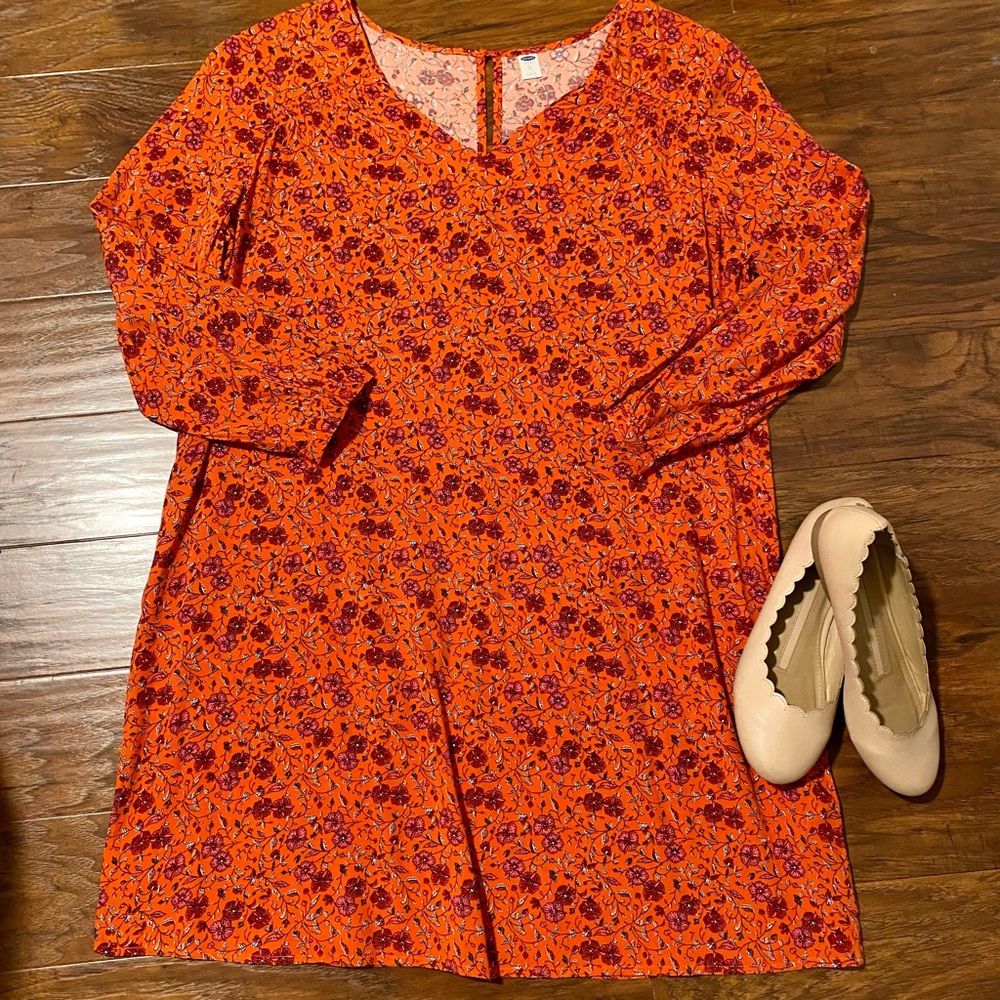 Old Navy Orange Floral Dress